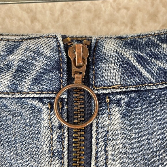 We the Free People Blue Denim A-Line Jean Skirt Womens 100% Cotton‎ Size 26 - Picture 4 of 9